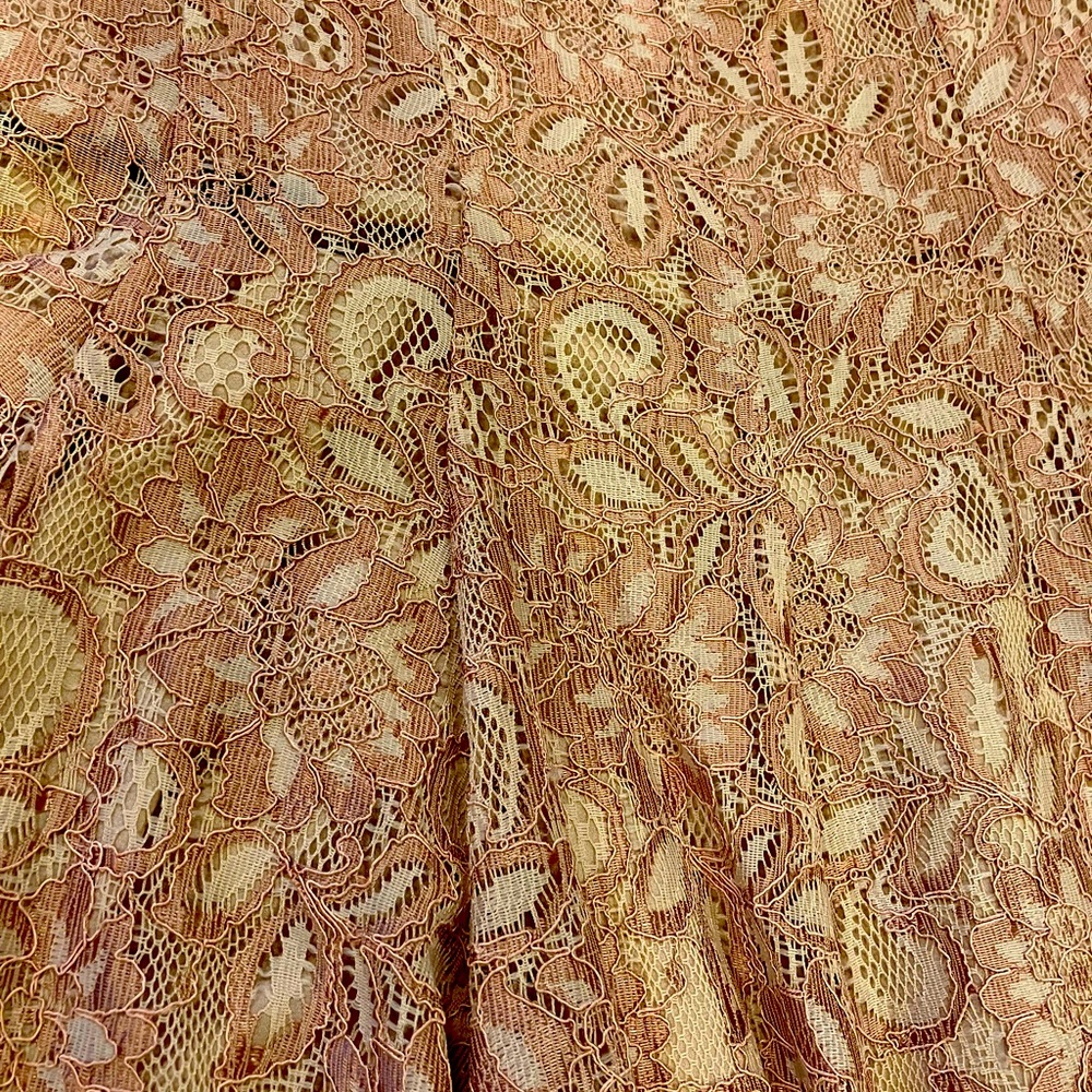 French Connection strapless lace dress, size 8 (runs small!), pinky-taupe lace.